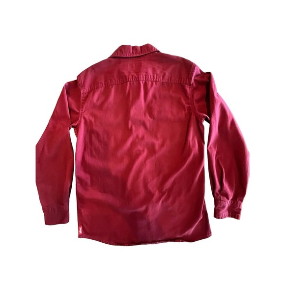 Wrangler Comfort Flex Shirt Mens Denim Twill Long Sleeve Button Up Sz Small - Picture 2 of 6